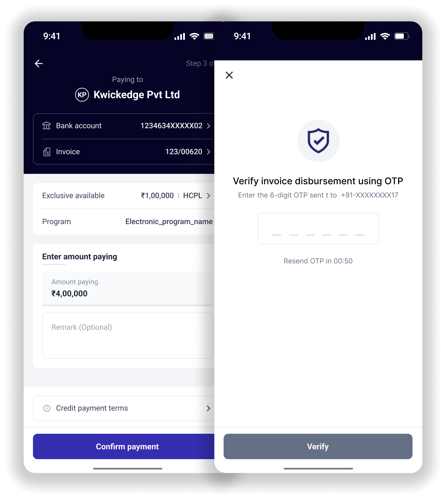 udaanCapital approval interface
